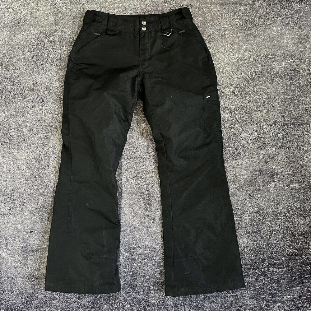 Women's Oakley Black Gray Lined Winter Wide Leg Icon Snowboard Ski Pants Sz S